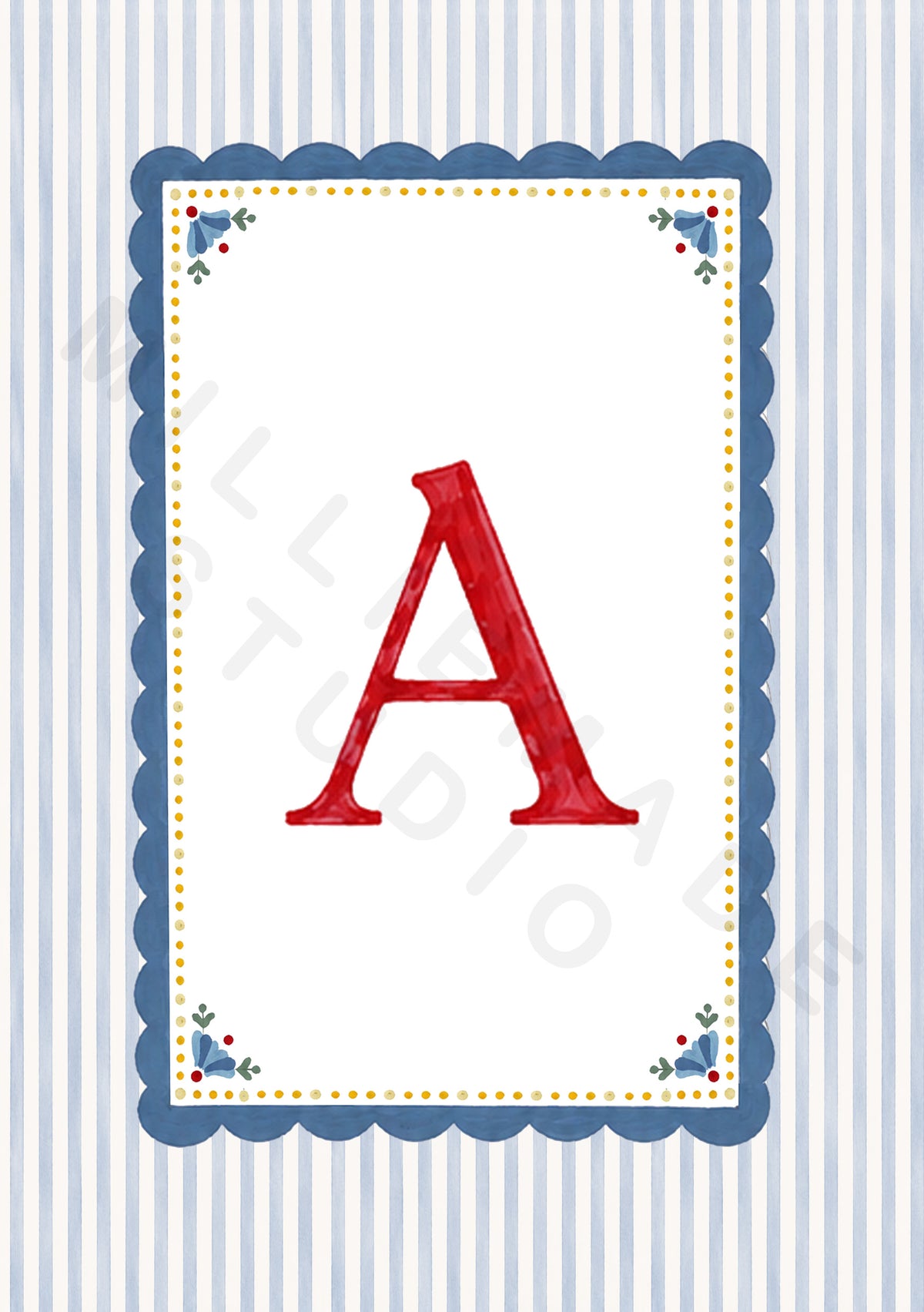 Alphabet letters - blue, yellow, red