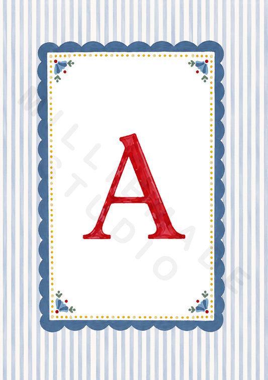 Alphabet letters - blue, yellow, red