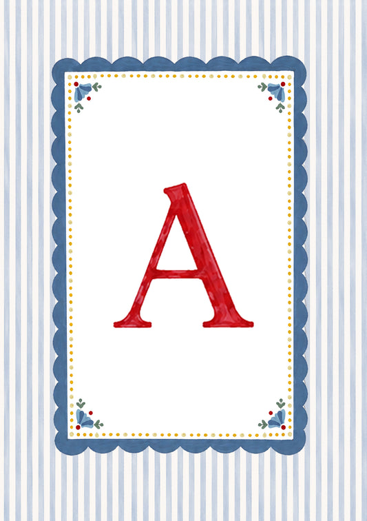Alphabet letters - blue, yellow, red
