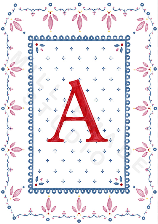 Alphabet letters - blue, pink