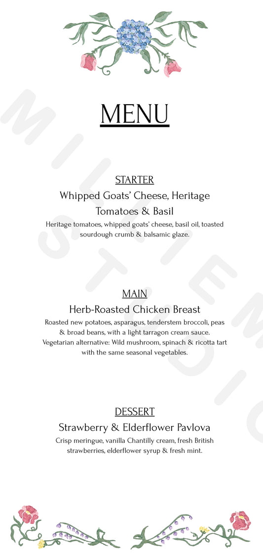 Botanical menu