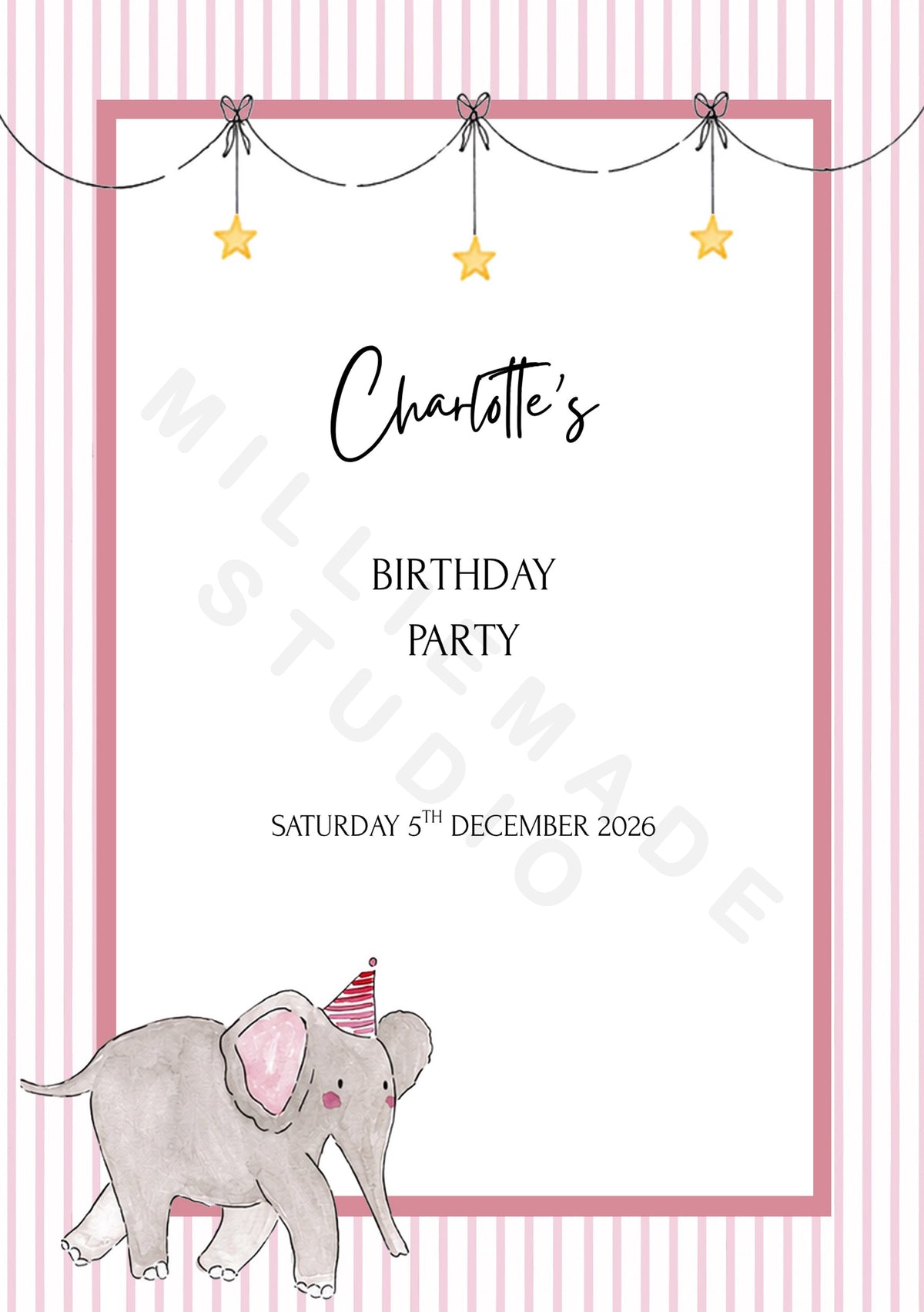 Party elephant striped