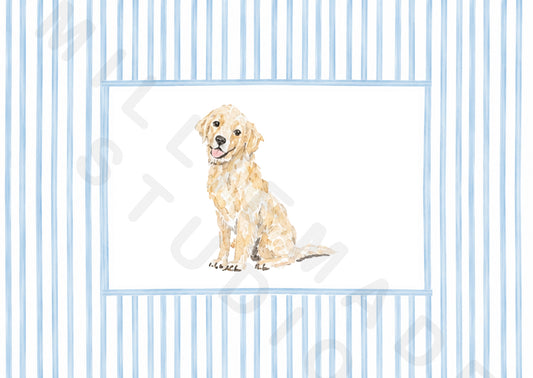 Golden retriever postcard