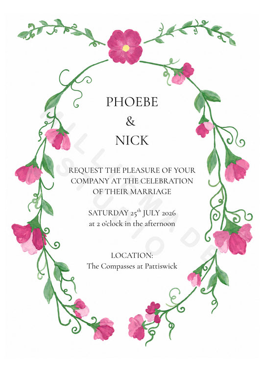 Sweetpeas invitation