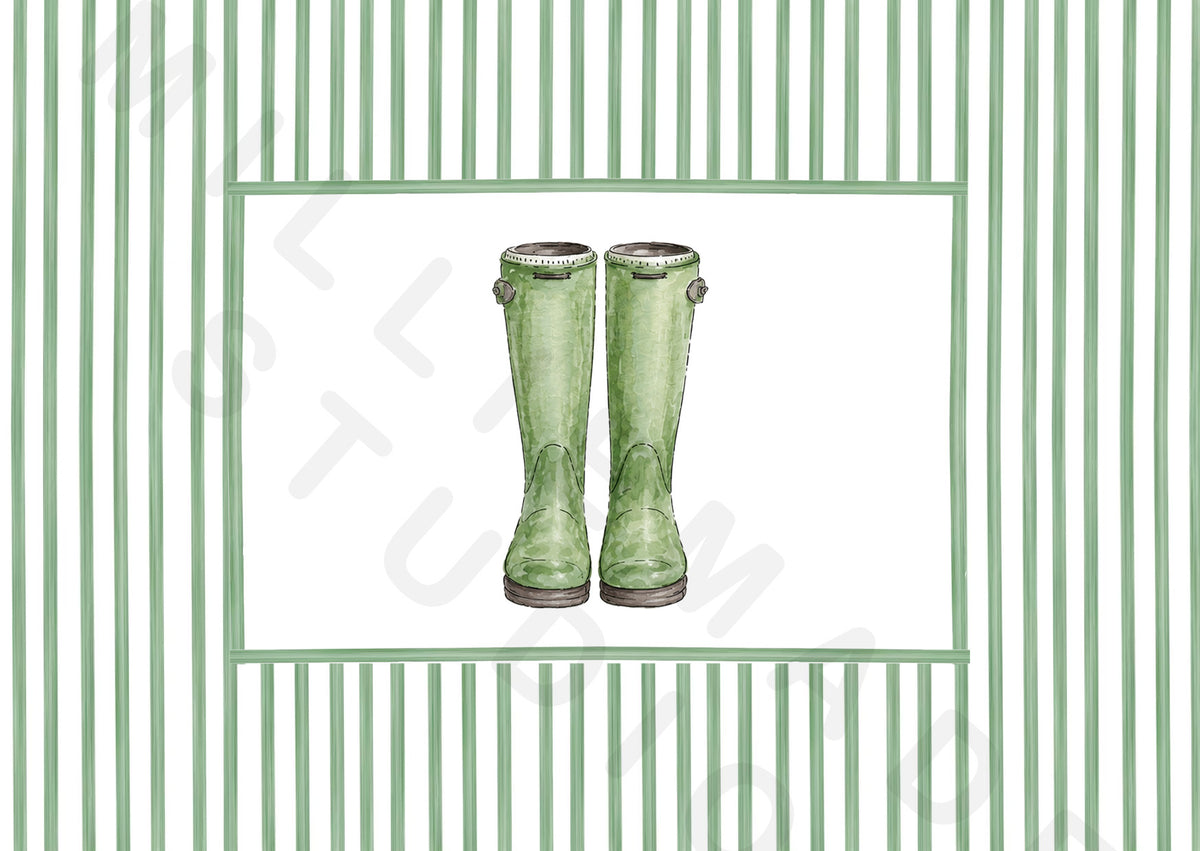 Pair of wellies postcard