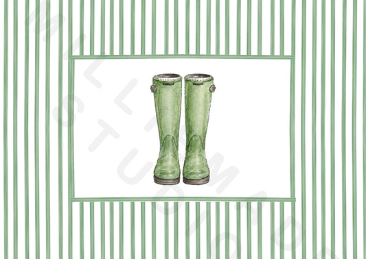 Pair of wellies postcard